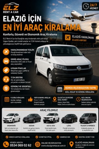 Elazığ Havalimanı Araç Kiralama | Elazığ Rent A Car | Uygun Fiyatlı Oto Kiralama